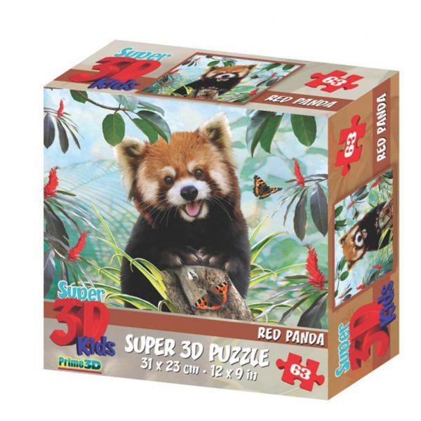 Puzzle 3D czerwona panda 63 el