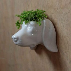 Kwietnik ceramiczny na ścianę głowa psa