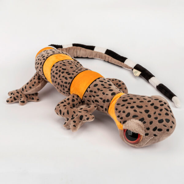 Maskotka dla dzieci gekon brązowy w kropki 100 cm