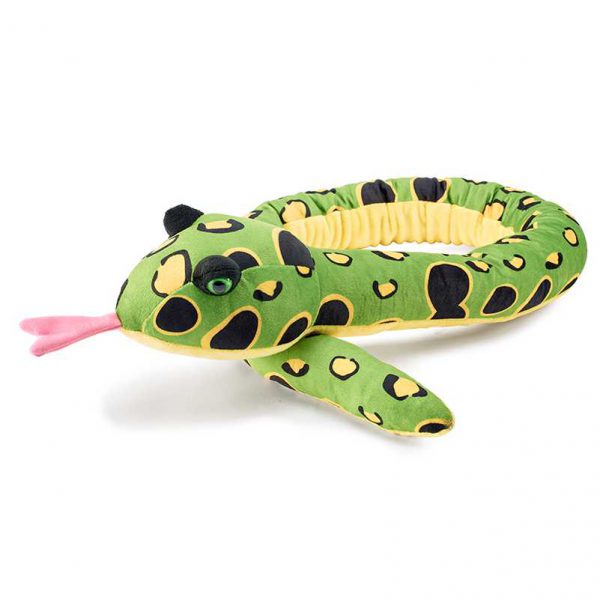Wąż pluszowy zielono-żółty 137 cm