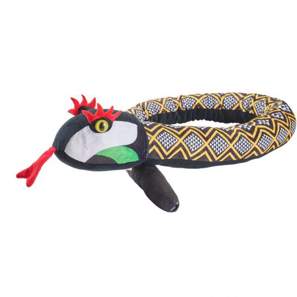 Wąż pluszowy czarno-żółty 137 cm