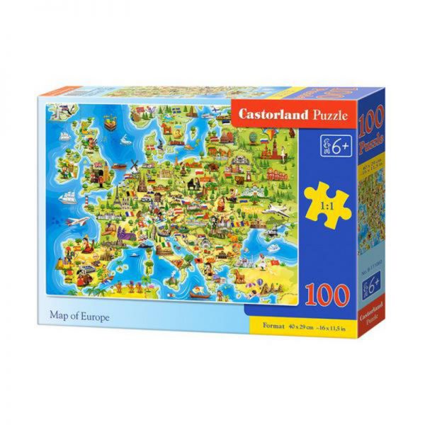 Puzzle mapa Europy 100 el