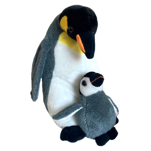 pluszowy pingwin z dzieckiem