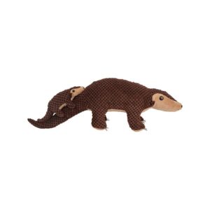 Brązowa maskotka pangolin z dzieckiem