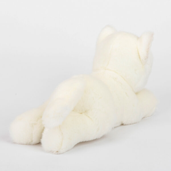 Maskotka dla dzieci kot biały leżący 24 cm